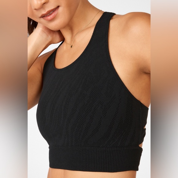 NEW Fabletics Lauren SculptKnit® Bra Black Size Medium 8 - Picture 3 of 5